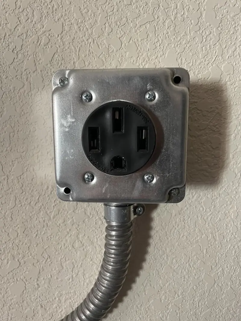 NEMA 14-50 outlet installed for Electrical Panel Upgrade in Minot AFB